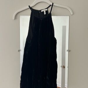 Join Elegant Black Velvet High Neck Top